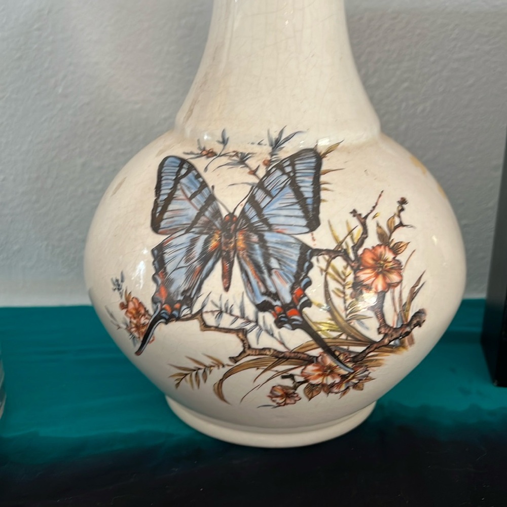 Vintage butterfly vase